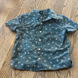 art class Kids Floral Button Down Shirt - black